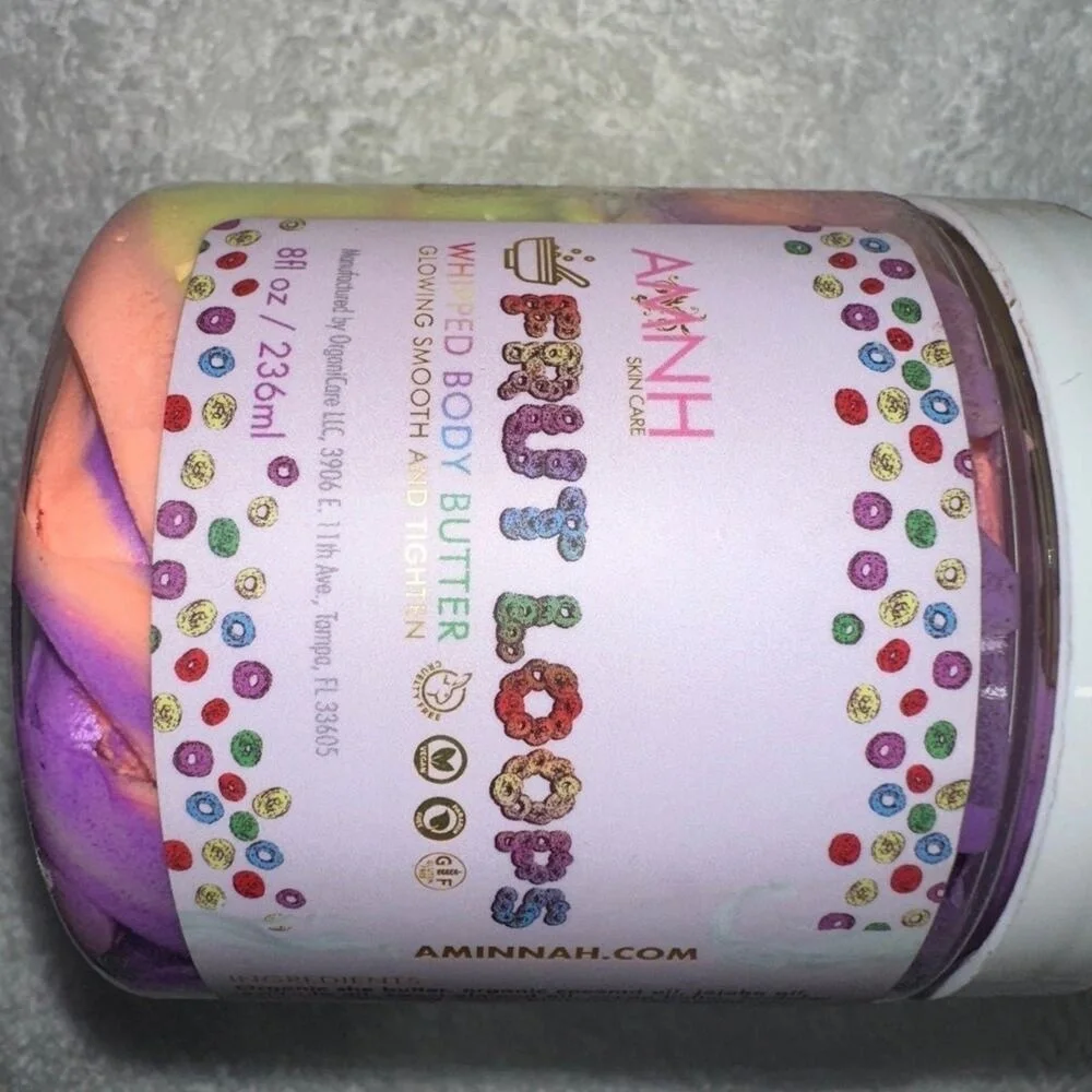 Aminnah AMNH Skin Care FRUT Fruit Loops Whipped Body Butter Rainbow Cruelty Free